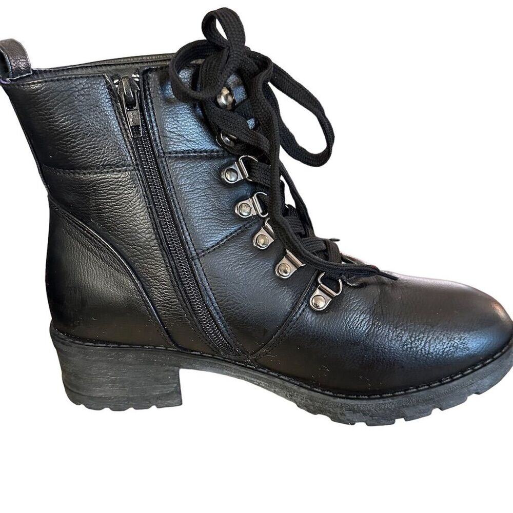 Alexis Bendel‎ Women's Black Combat Boots Size 8.5 Lace Up Casual